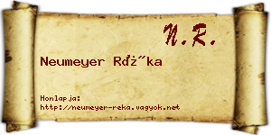Neumeyer Réka névjegykártya
